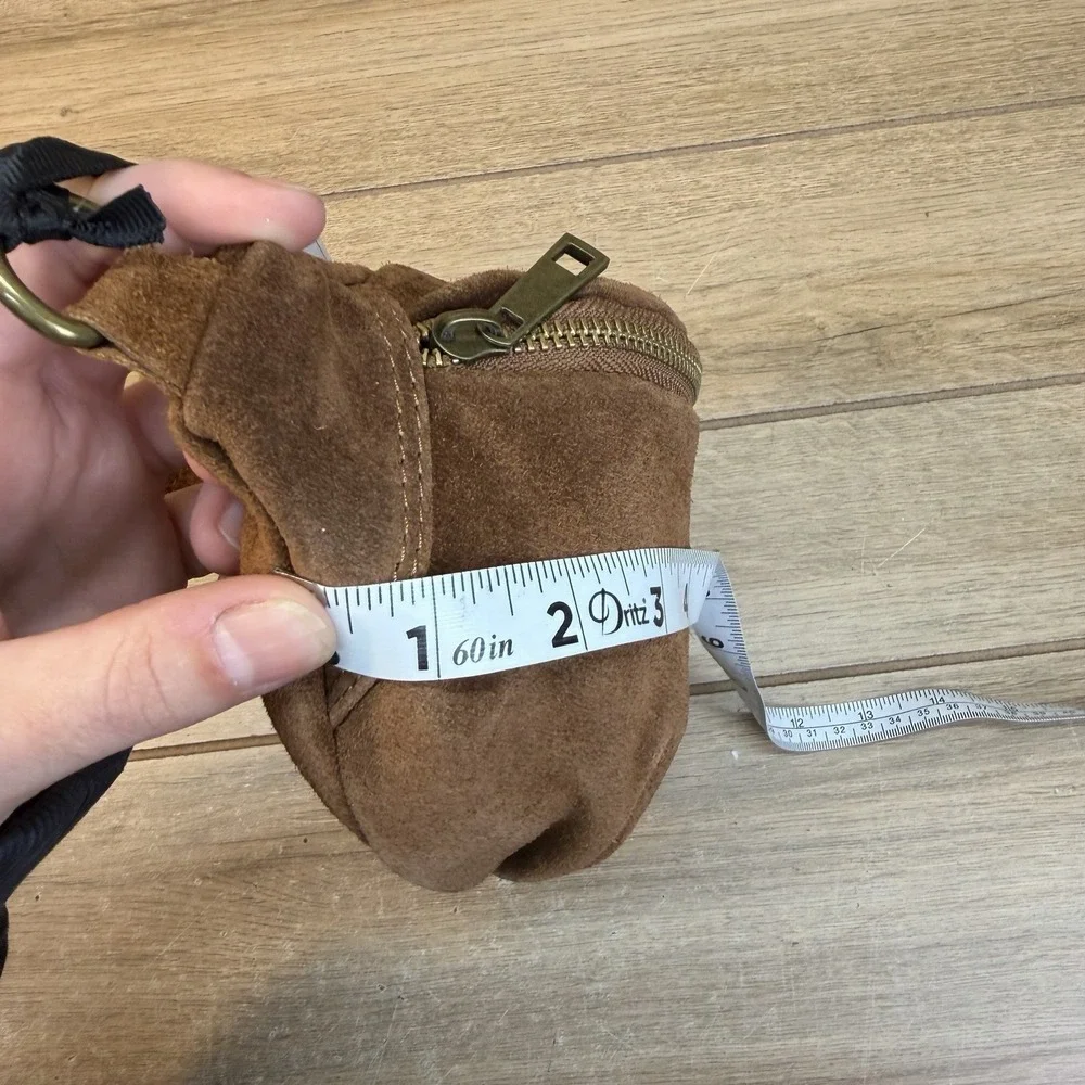 Marlon Made In Italy Fanny Pack Warm Rich Saddle Brown Suede Bag Purse Boho